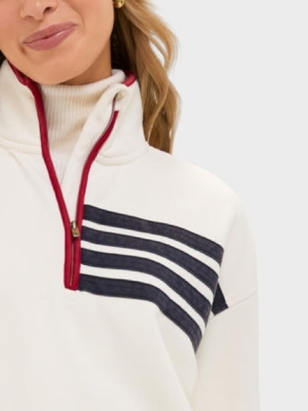 TUCKERNUCK Americana collection Antique White Flag Heiden Quarter Zip - Picture 6 of 8